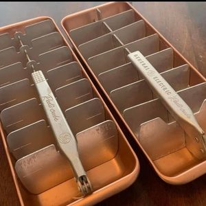 Pair Vintage Metal Ice Cube Trays